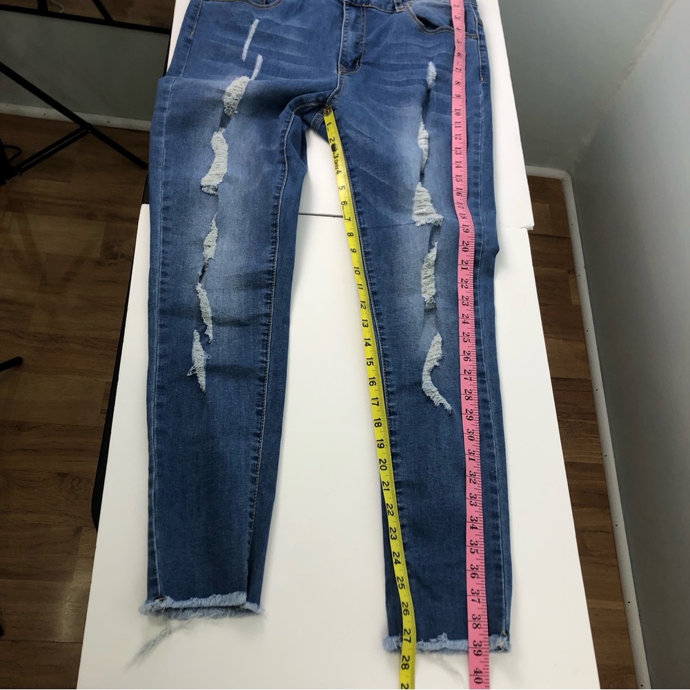Between Us Distressed Light Wash Blue Jeans Size 18 - Picture 10 of 13